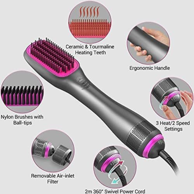 Hair Dryer, Straighter and Styler Brush